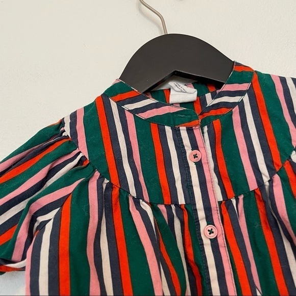 Stem striped puff sleeve button front infant dress sz.12 months - Picture 3 of 4